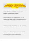 Introduction to Medication Therapy Management &lpar;MTM&rpar; Exam Questions and answers with 100&percnt; Complete solutions &vert; verified &updated 2024