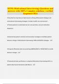 MTM &lpar;Motivational Interviewing&rpar; Questions and answers with 100&percnt; Complete solutions &vert; verified &updated 2024