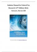 Solution Manual for Federal Tax Research (12th Edition) Roby Sawyers, Steven Gill