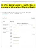 NR NR509 Comprehensive Health History Assignment Completed Shadow Health&period;