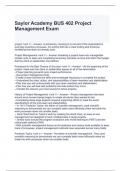 Saylor Academy BUS 402 Project Management Exam
