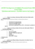 ATI Care of Children RN Proctored Exam - Level 3 Peds Latest Updated 2023 With Satisfied Questions And Answer Guaranteed A+ Pass