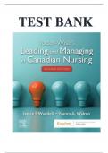 Complete Test Bank For Yoder-Wise’s Leading And Managing In Canadian Nursing, 2nd Edition, Patricia S. Yoder-Wise , Janice Waddell, Nancy Walton! RATED A+