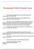 Pharmacology NURS 251 Module Exam 7 portage learning/ABCnursing/Geneva college Questions and Answer Verified