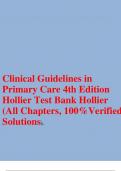 Clinical Guidelines in Primary Care 4th Edition Testbank Hollier Test Bank/StudyGuide