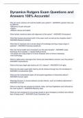 Dynamics Rutgers Exam Questions and Answers 100&percnt; Accurate&excl;