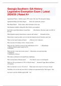 Georgia Southern- GA History Legislative Exemption Exam &vert; Latest 2024&sol;25 &vert; Rated A&plus;