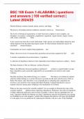 BSC 108 Exam 1-ALABAMA &vert; questions and answers &vert; 100 verified correct &vert; Latest 2024&sol;25