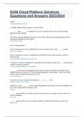 D338 Cloud Platform Solutions Questions and Answers 2023 2024