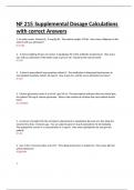NF 215 Supplemental Dosage Calculations with correct Answers&period;