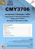 CMY3706 Assignment 1 (COMPLETE ANSWERS) Semester 1 2024 - DUE 11 April 2024