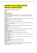Aceable Law of Agency Exam Review&comma; Verified Solution