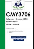 CMY3706 Assignment 1 (QUALITY ANSWERS) Semester 1 2024
