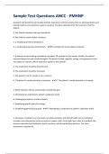 Sample Test Questions ANCC - PMHNP