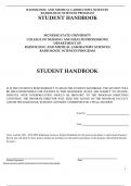 MCNEESE STATE UNIVERSITY COLLEGE OF NURSING AND HEALTH PROFESSIONS DEPARTMENT OF RADIOLOGIC AND MEDICAL LABORATORY SCIENCES RADIOLOGIC SCIENCES PROGRAM    STUDENT HANDBOOK