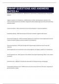 PMHNP QUESTIONS AND ANSWERS RATED A&plus;