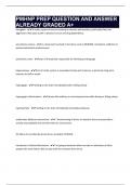 PMHNP PREP QUESTION AND ANSWER ALREADY GRADED A&plus;