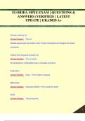 FLORIDA MPJE EXAM &vert; QUESTIONS &  ANSWERS &lpar;VERIFIED&rpar; &vert; LATEST  UPDATE &vert; GRADED A