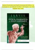 Physical=Examination and Health Assessment 9th Edition = by  CarolynJarvis, Ann Eckhardt Test Bank (All Chapters 1-32 ) Full  Complete 2023 / 2024