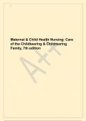 Maternal & Child Health Nursing latest review 2024/2025 verified