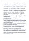PERSONAL FITNESS EXAM QUESTIONS AND ANSWERS COMPLETE &num;42