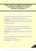 HUBS 1406 EXAMS PACK &vert; QUESTIONS & ANSWERS &lpar;VERIFIED&rpar; &vert; LATEST UPDATE &vert; GRADED A&plus;