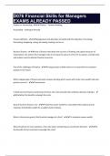 D076 Financial Skills for Managers EXAMS ALREADY PASSED