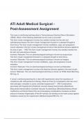 ATI Adult Medical Surgical - Post-Assessment Assignment Exam Questions and Answers latest update (A+ GRADED 100% VERIFIED)