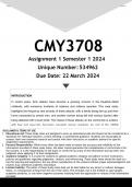 CMY3708 Assignment 1 (ANSWERS) Semester 1 2024 - DISTINCTION GUARANTEED