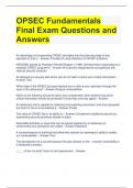 OPSEC Fundamentals Final Exam Questions and Answers