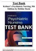 Test Bank for Keltner's Psychiatric Nursing, 9th Edition by Debbie Steele.