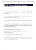 D076 - Finance Skills for Managers