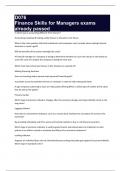 D076 Finance Skills for Managers exams already passed