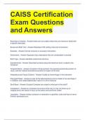 CAISS Certification Exam Questions and Answers