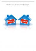 Verslag economie: Is door de hoge huizen prijzen huren aantrekkelijker dan kopen?