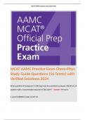 MCAT AAMC Practice Exam Chem/Phys Study Guide Questions (56 Terms) with Verified Solutions 2024
