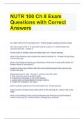 NUTR 100 Ch 8 Exam Questions with Correct Answers