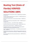 Boating Test (State of  Florida) VERIFIED  SOLUTIONS 100%