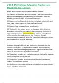 FTCE Professional Education Practice Test Questions And Answers 