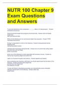 NUTR 100 Chapter 9 Exam Questions and Answers