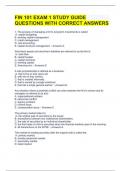 FIN 101 EXAM 1 STUDY GUIDE QUESTIONS WITH CORRECT ANSWERS
