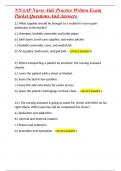 NNAAP Nurse Aide Practice Written Exam Packet Questions And Answers 