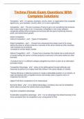 Techno Finals Exam Questions With Complete Solutions 