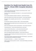Nutrition For Health And Health Care Ch&period; 3 & Ch&period; 4 Exam With Complete Solutions 2024