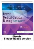 Test Bank for  Lewis's Medical-Surgical Nursing, 12th Edition  By Mariann M. Harding, Jeffrey Kwong, Debra Hagler Chapter 1-69 2024/2025