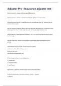 Adjuster Pro - Insurance adjuster test Questions and Answers Solved 100&percnt; Correct&excl;&excl;