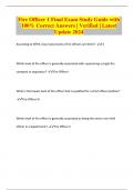Fire Officer 1 Final Exam Study Guide with 100&percnt; Correct Answers &vert; Verified &vert; Latest Update 2024
