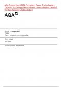 AQA A-Level  2023&sol;2024 Psychology Paper 1 Introductory Topics In Psychology Mark Scheme