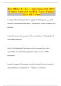Fire Officer I- Ch 1-11 Questions with 100&percnt; Correct Answers &vert; Verified &vert; Latest Update 2024&vert; 100&percnt; Pass
