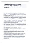 F29 Master Mechanical Latest Questions With 100&percnt; Correct Answers&excl;&excl;